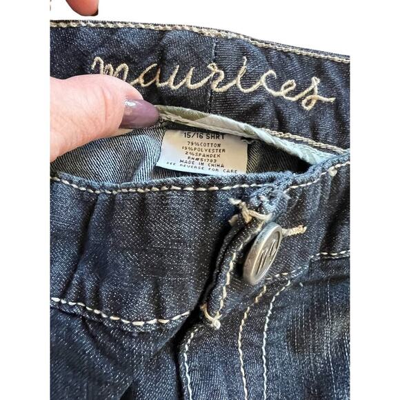 Maurices straight stretch jeans, women's size 15/16 SHORT - Picture 2 of 4